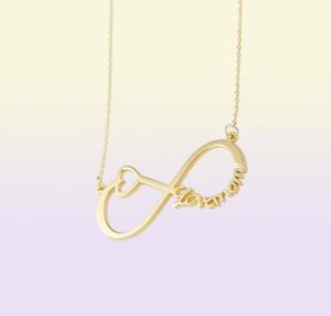 Duoying Infinity Name Necklace Custom Name Necklace Gold Family Name Plated Halsband Personliga gåvor till Love039S Day Gifts4872900