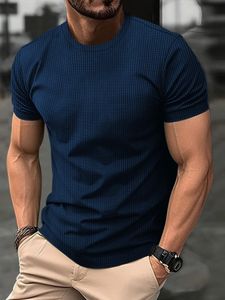 Mens summer highend mesh ice silk round neck short sleeve Tshirt acrylic antiwrinkle breathable high street POLO sh 240601