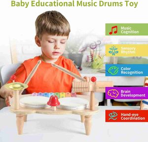 Noisemaker Toys Baby Music Sound Childrens drum set baby musical instruments toy Montessori xylophone preschool childrens music Percussion bell birthday WX5.30