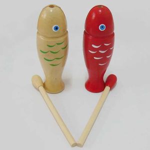 Noisemaker Toys Baby Music Sound Toys Orff Percussion Instrument for Childrens Education Wooden Fish Wood Early Learning Aids Wooden Fish shaped Toys WX5.30