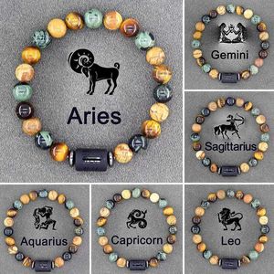 Chain Zodiac Sign Armband Homme 12 Constellation Bangles Men Gemini Virgo Leo Libra Armband Women Friendship Gift Armband på handl2405