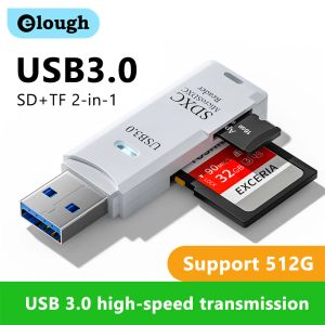 Convertitori 2 in 1 Scheda Reader USB 3.0 Micro SD TF Card Memory Reader ad alta velocità Adattatore Adattatore Flash Drive Accessori per laptop