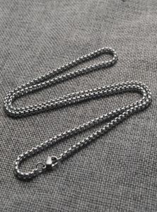 316 Stainls Steel Square Pearl Necklace Titanium Steel smycken med kedja M tjock kedja DIY ACCSORI FÖR MEN57193577163279