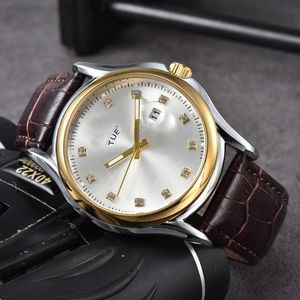 Zegarek designerski Watche marka lao marka mens kwarc Watch Wysokiej jakości trzy igły podwójne kalendarz świetny pasek zegarek