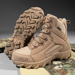 Military Tactical Fur Ankle for Men Desert Combat Outdoor Cow Suede Men's Waterproof Non-slip Platform Boots