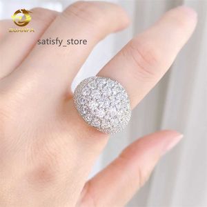 Zuanfa Fashion Jewelry Flower Design Hip Hop Ring 925 Sterling Silver VVS MoissaniteMen Women Diamond Ring