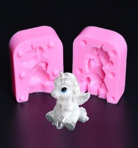 3D Unicorn Pegasus Fondant Cake Mold Decorating Tool Handgjorda tvål Mögel Ljusstake Diy Clay Harts Craft Mold Gift For Daughter6580278