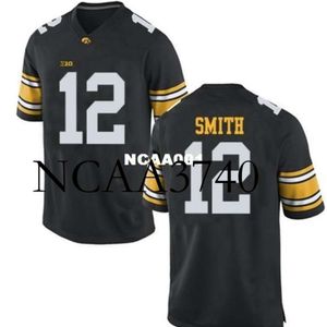 N374 Youth Iowa Hawkeyes Brandon Smith #12 Youth Real Real Gentò College Football Jersey size S-4xl o personalizzato qualsiasi nome o maglia numero