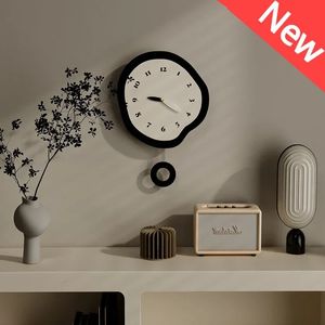 Nordic Minimalist Silent Wall Clock Creative Smple salon Decoration Restaurant Art Personality Clocks 240603