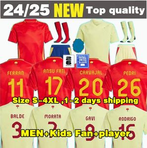 2024 Spain Soccer Jerseys MORATA LAMINE YAMAL 24 25 Spanish National Team Cup competition RODRIGO JOSELU CARVAJAL kids kit player version Size S-4XL football shirt