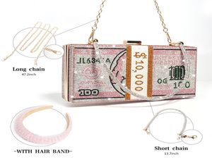 rhinestone money bags with hairband sets purse for women fashion design 2020 new bling money purses rhinestone with headband4810849