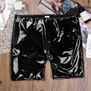 MENS SEXY OPEN CROTACH SHINY CASIAL LÄDER PANTER FÖR SEX GLOSSY PVC latex Crotchless Boxer Male Erotic Bottom Underwear 240603