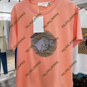 2024SS Luxury Men's T-Shirts Coache Designers Italy Brands Trendy Style Cardamom Matching Flying Elephant Monster Female Short Sleeved T Shirt F97