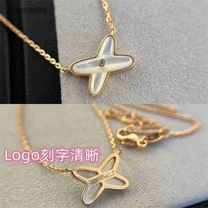 High Version Shangmei Cross Cnc Precision Edition S925 Silver Plated 18k Thick Gold White Fritillaria Necklace