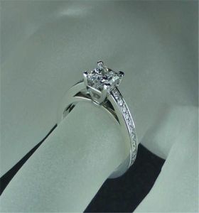 2020 Luxury Prinzessin Cut 06CT Labor -Diamantring Real 925 Sterling Silber Engagement Ehering Band Ringe für Frauen Brautschmuck 56314728402