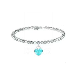 tiffanyjewelry Designer tiffanyjewelry bracelet Jewelry Classic T Home 925 Silver 4mm Bead Love Pendant Heart Shaped Bracelet Di Home Dropper Enamel Bracelet 610