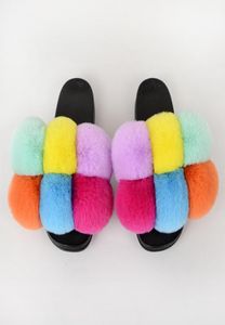 Summer Women Tisters Faux Slides For Women Y tofflor House Female Shoes Woman Tisters With Pom Pon Ry Slides 2102253107242