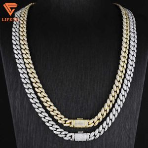 Lifeng Fashion Custom Jewely Hot Selling Gold Cuban Link Chain 925 Sterling Silver White Yellow Hip Hop Halsband