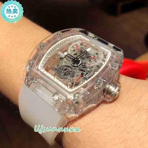손목 시계 RM 디자이너 시계 고품질 고급 시계 와인 배럴 모양 티타늄 케이스 사파이어 거울 BRCZ