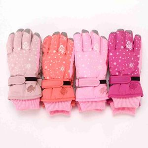 Children's Finger Gloves Keepsakes Winter Outdoor Childrens Ski Gloves Girls Ski Gloves Warm Ski Board Windproof and Warm Ski Gloves 4-8 Years Old WX5.30
