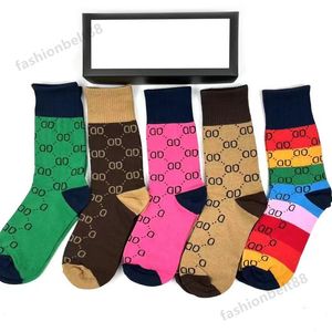 Designer Mens Womens Socks Five Par Luxe Sports Winter Mesh Letter Printed Sock Embroidery Cotton Man Woman With Box