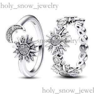 pandoras ring designer ring pandorabracelet charm Cluster Rings 2023 925 Silver Ring Celestial Sun & Moon Set S925 DIY Women Original Fine Jewelry high quality a73