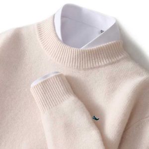 Herrtröjor Herr Mens Cashmere Sweater Half Höjd O-Neck Pullovers Knit Plus Size M-5XL Woolen Sweater Autumn Winter Topps High-End Jumpers Q240603