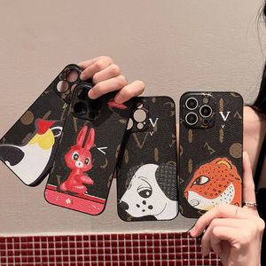 Trendy Animals Phone Case Womens Iphone 15promax 15pro 14promax 14promax 13 12 Pro Max 14pro 13pro 11 Phonecase Designer Leather Printed Phonecases