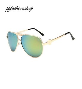 Fashion Pilot Color Film Solglasögon Metal Frame Reflective Sun Glass för män Kvinnor Designer Summer Eyewear9460856