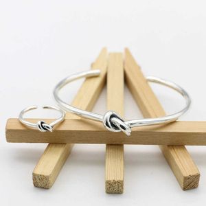 Bracelete Celins Preferida Marca Bracelet Silver Womens Creative Fashion Knot Open Lovers Jóias 8dmc