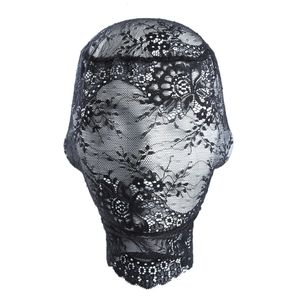 Sexy Slave Mesh Full Head Mask Sex Toys for Women BDSM Bondage Restraint Fetish Hood Transparent Gimp Mask Exotic Accessories 240603