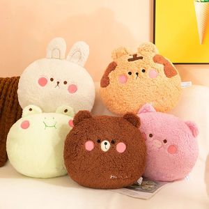 35*27cm Kawaii Rabbit Frog Bear Tiger Pig Fluffy Animal Round Plush Pillow Seat Cushion Decor Plushie Peluche Kids Gift240603