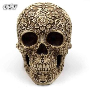 BUF Modern Statue Statue Retro Skull Dekoracja Dekoracja Dekoracji Dekoracji Dekoracji Kreatywne rzeźby sztuki Rzeźby Model Halloween Prezenty 2108276576332