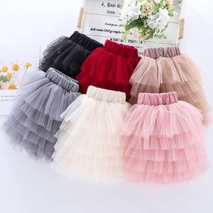 Mode Sechs-Layer Gaze Girls Röcke 2024 Sommer Neue Kinder Danze Prinzessin Tutu Eltern-Kind-Mesh weiblicher Mädchen Kuchen Rock L2405