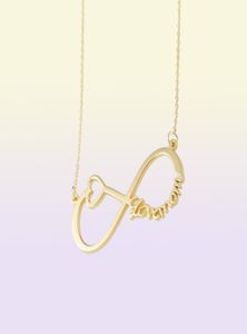 Duoying Infinity Name Necklace Custom Name Necklace Gold Family Name Plated Halsband Personliga gåvor till Love039S Day Gift9469993
