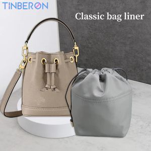 Tinberon Bag Insert Organizer Nylon Bag Liner för lyxiga hinkväskor Vattentät Makeup Cosmetic Bag Organizer Storage Bag Shaper 240531