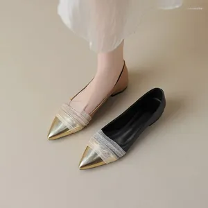 Sukienka buty Phoentin 2024 Plus w rozmiarze 34-43 imprezy eleganckie spiczaste stóp skórki podstawowe pompki dama złoto czarne obcasy ft3136