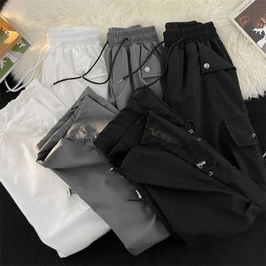 American Japanese Functional Wind Pants Men Y2K Street Fashion Parachute Soldiers Pants Tooling Multi-Pocket Casual Pants 240522