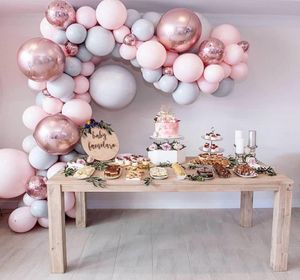 Macaron Balloons Kit Arch Kit Rosa Balão de látex rosa Confetti Ballon Ballon Garland Birthday Party Decor Decor de chá de chá de bebê F2313788