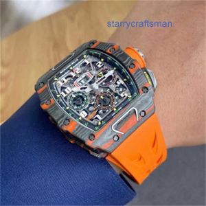 Lyxig armbandsur Richamills Automatic Winding Tourbillon Watches Richamills Mens Watch RM 1103 Carbon Fiber Sports Machinery Hollow Fashion Casua Wn-Lowi