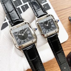 Top Fashion Quartz Watch Men Women Gold Silver Color Dial Sapphire Glass 32mm 28mm Vintage Design Wristwatch Ladies Casual Leather Strap Clock 170N