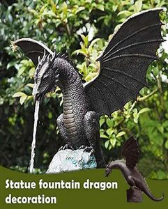 Vattenutrustning Creative Garden Water Fountain Spray Dragon Waterbreasing Mönster Harts Staty Hög kvalitet för utomhus5024543