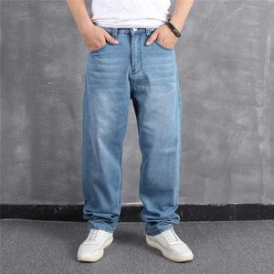 Mens Jeans ljusblå byxor plus storlek baggy hip hop löst skateboard denim jean byxor streetwear vanligt fast för män 2208271Hze3ziindw6wkhx