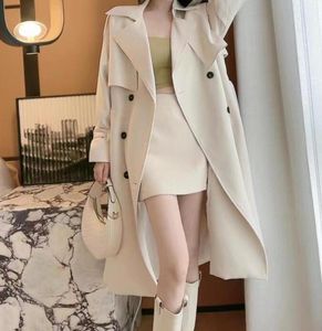 Kurtki damskie płaszcza podwójnie piersi długa kobieca płaszcz klasyczny ruszt klapowy wiatroodporodoodpornik z paskiem jesiennym streetwear 230421