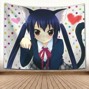 Tapisseries japanska anime vägg hängande tapestry japan kawaii k-on! Hemfest dekorativ tecknad spel po bakgrunddukbord