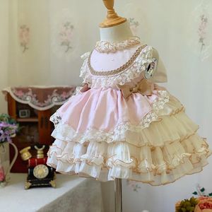 Flickor födelsedagsklänning Spanien domstol lolita spädbarn flickor prinsessan klänning bröllop klänning dop kläder för flickor 240603
