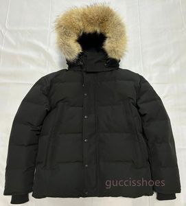 カナダ冬のジャケットパフパーカーフード濃いウィンダムコートメンダウンジャケット紳士のためのコートウォームコート風力発電XS-3XL
