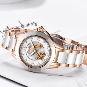 Sunkta Crystal Watch Waterproof Rose Gold Steel Strap Ladies handledsklockor Top Brand Armband Clock Relogio Feminin 2868