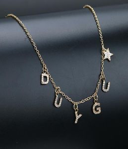 DOREMI Trendy Zircon Name Necklace for Women Girl Personalized Name Necklace Copper Pendant Bijoux Collares Mujer Collier Y2008105366268