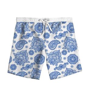 Mäns shorts Nytt mode 3D-tryck Paisley Bandana Womens Summer Beach Loose Shorts Casual Pants Polyester Plus Size S-7XL G240529in6b